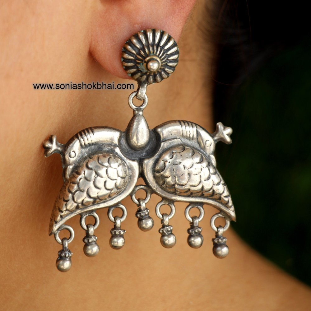 Two Join Peacock  Antique Earring