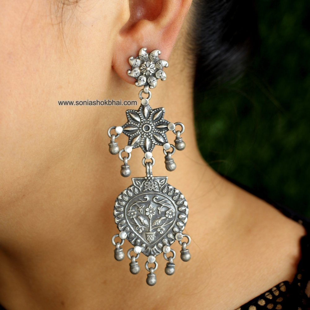 Sunflower Three step Antique Earring